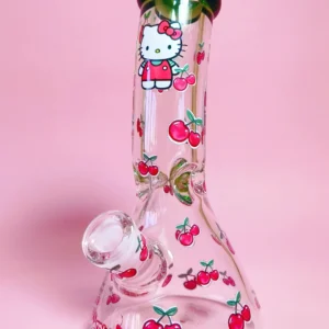 10″ Hello Kitty Cherry Design Beak Bong | 9mm Extra Thick Glass