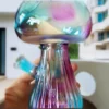 Iridescent Mushroom-Shaped Glass Bong