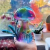 Iridescent Mushroom-Shaped Glass Bong