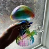 Iridescent Mushroom-Shaped Glass Bong