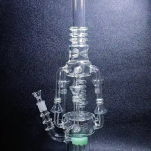 18″ Multi-Chamber Recycler Glass Bong | Mint Green