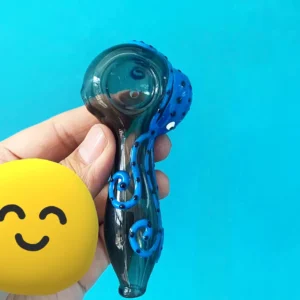 4″ Kraken Glow-in-the-dark Hand-Painted Gray Glass Pipe