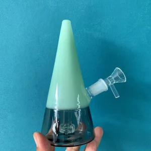 7″ Cone Glass Bong with Disc Perc | Blue & Green