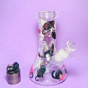 8″ 5mm Charming Black Cat Beaker Glass Bong