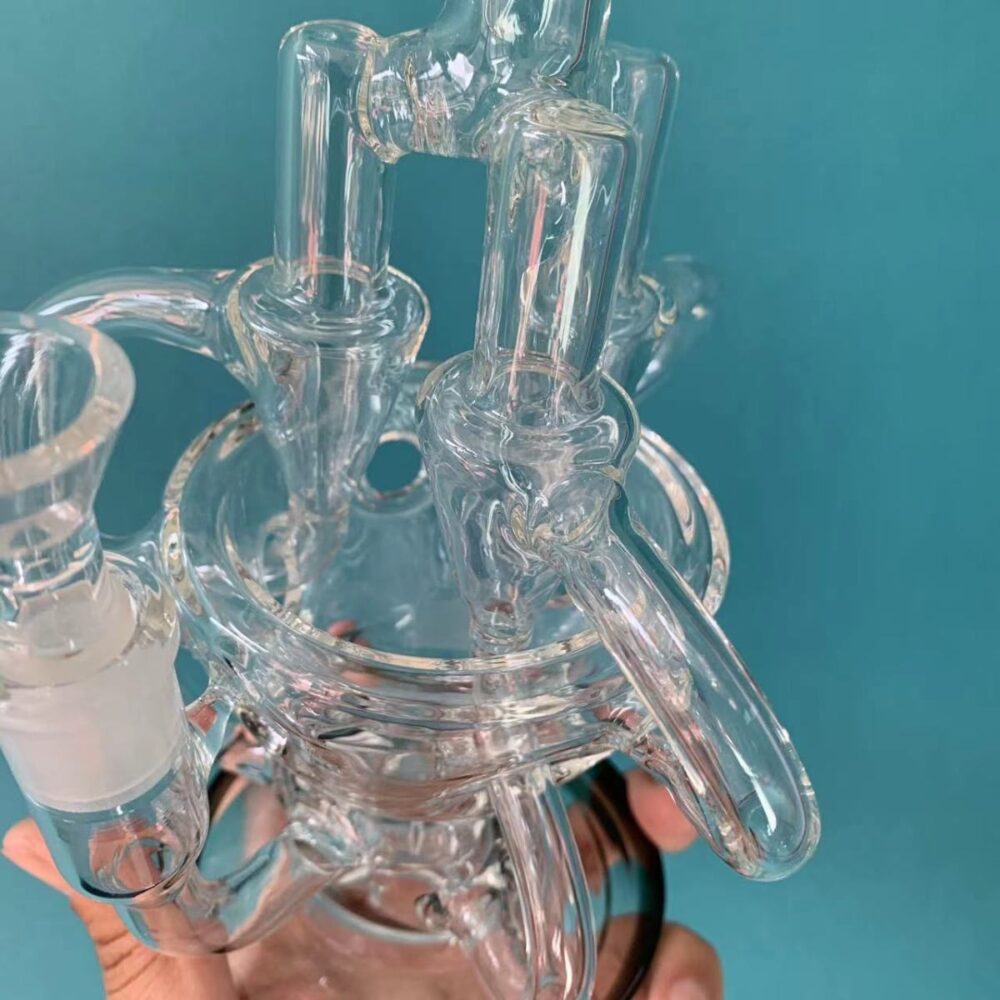 Glass Fab-Egg Recycler Bong Seed of Life Perc