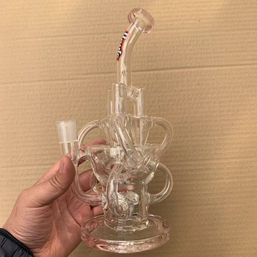 Glass Fab-Egg Recycler Bong Seed of Life Perc