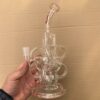 Glass Fab-Egg Recycler Bong Seed of Life Perc