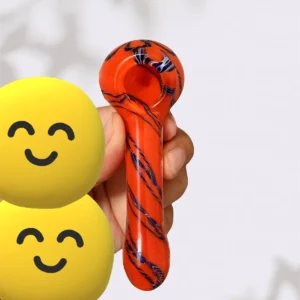 4.3″ Vibrant Swirl Spoon Pipe with Floral Accent