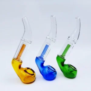 6″ Colorful Sherlock Glass Pipe with Perc