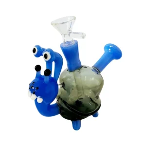 5″ Cute Blue Snail Glass Bubbler