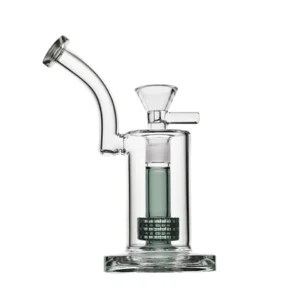 9″ Matrix Perc Upright Bubbler | Black & Blue