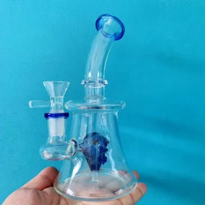 7.5″ Bent Neck Glass Bong with Alien Percolator
