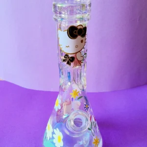 12″ Angelic Hello Kitty Iridescent 9mm Thick Beaker Bong