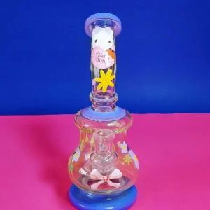8.5″ Hello Kitty Floral Charm Glass Mini Bong