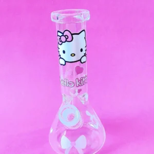 8″ Hello Kitty Pink Love Glass Beaker Bong