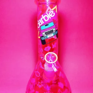 10″ 5mm Hot Pink Iridescent Bong | Drive to Barbie’s Dream House