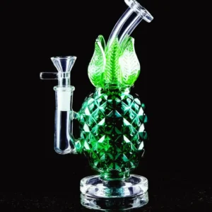 7.5″ Jade Green Pineapple Glass Bong