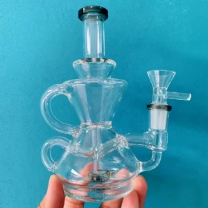 6.5″ Mini Hourglass Recycler Bong/Dab Rig With Disc perc