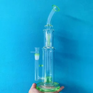 16″ Neon Green Seed of Life Perc Glass Bong