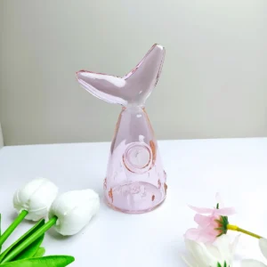 6.7″ Pink Mermaid Tail Mini Bubbler Bong