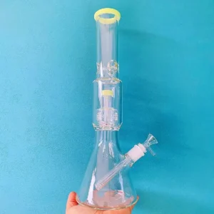 16″ Spring Green Seed of Life Perc Beaker Glass Bong