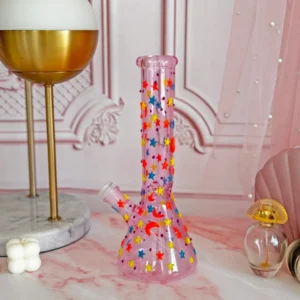 10″ Stars & Moon Glow In the Dark Beaker Bong