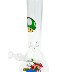 12″ Super Mario 1-Up Mushroom Beaker Glass Bong