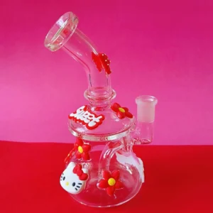 7.5″ Sweet Hello Kitty & Flowers Mini Glass Bong