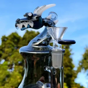 7″ Unique Dragon Glass Bong/Dab Rig | Black